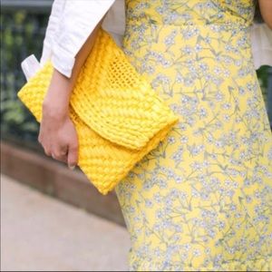 Banana Republic Yellow Straw Clutch